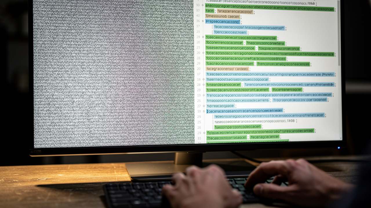 Monitor showing minified versus beautifully formatted JSON comparison