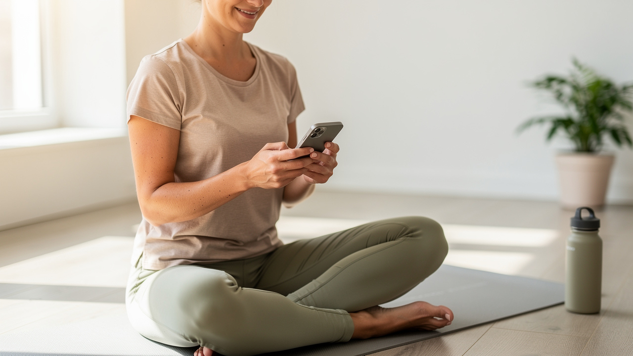 Person using a health calculator on smartphone at home