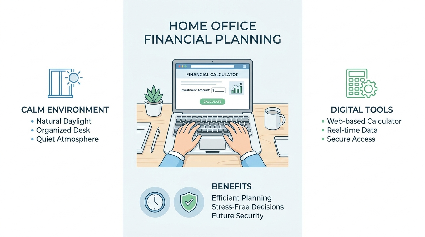 Person calculating loan interest using online calculator