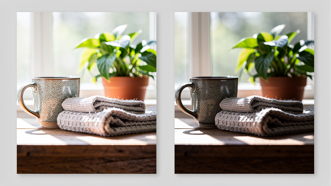 Side-by-side comparison of quality differences after conversion