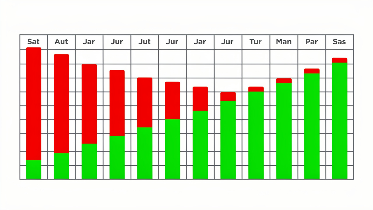 Visual representation of how interest and principal portions change over loan timeline