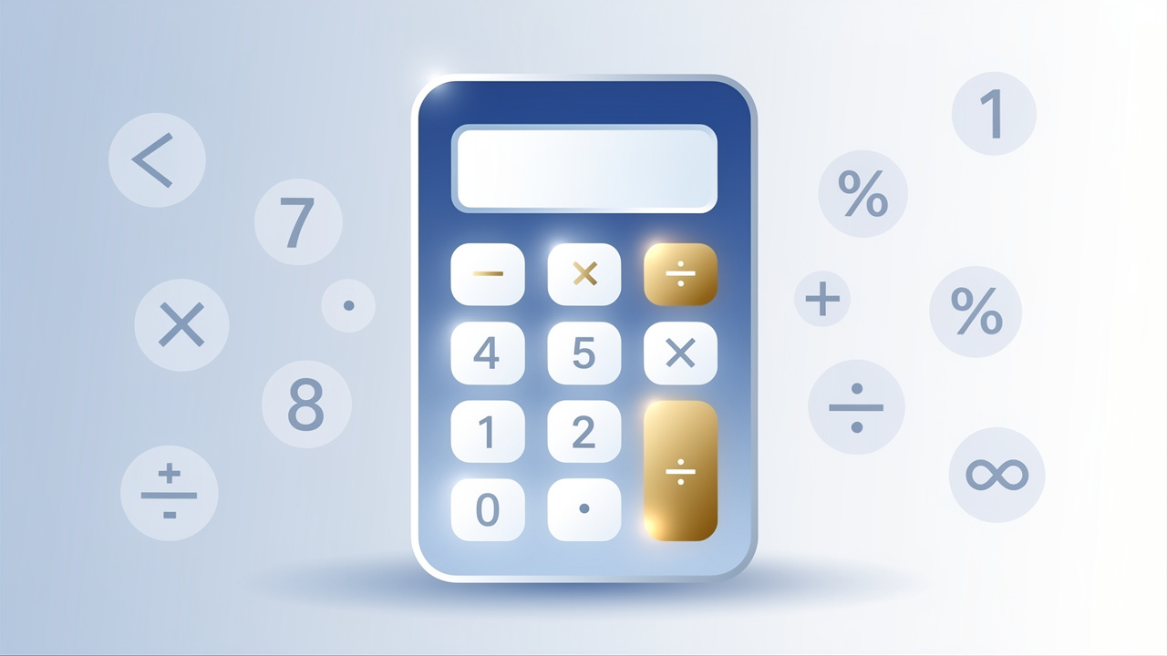 Minimalist iconic representation of a digital calculator tool for financial calculations