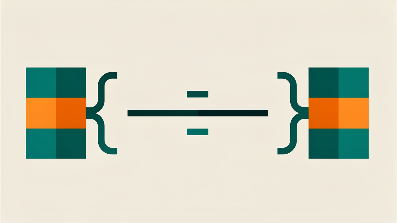 Icon showing text centering math with equal padding symbols