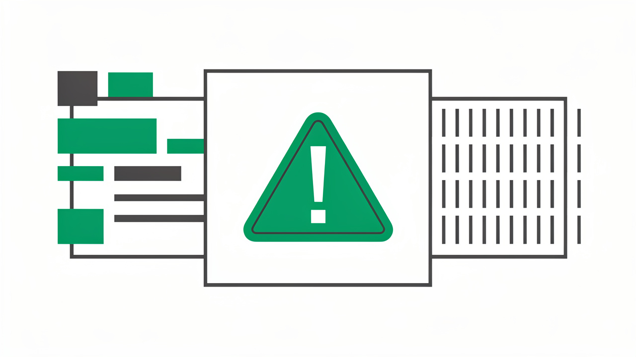 Green triangle warning alert for text-number conversion
