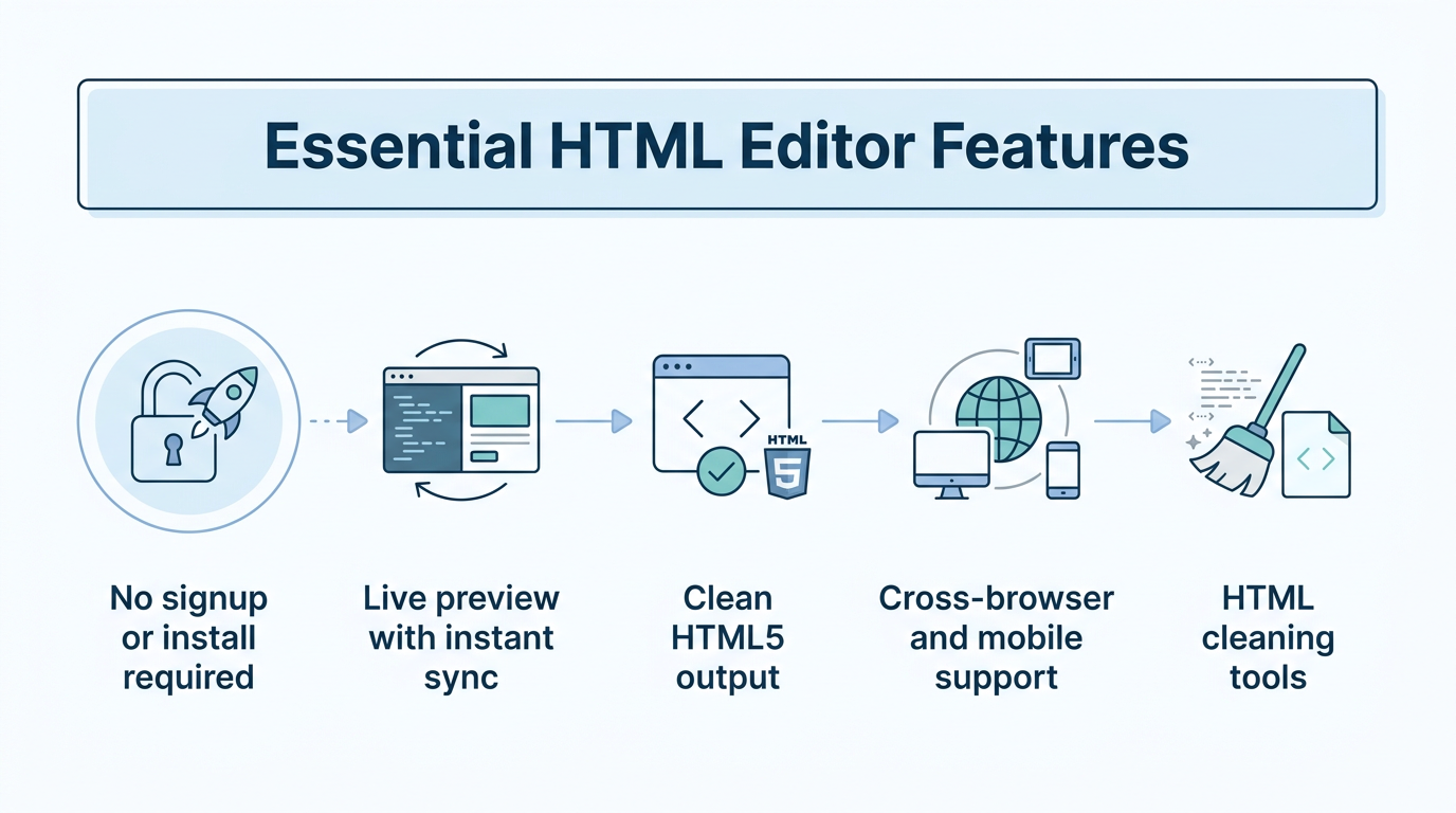 Five key features of a reliable online HTML editor