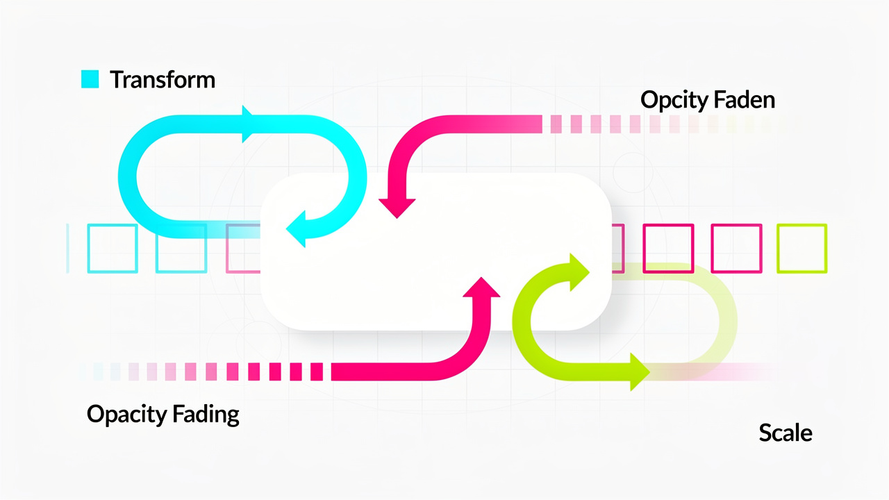Single element with three distinct layered animation effects
