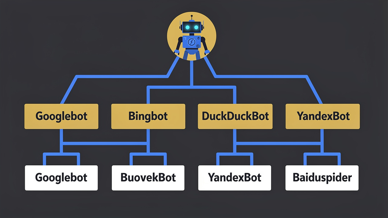 Search engine bots matched to user-agent rules flow diagram